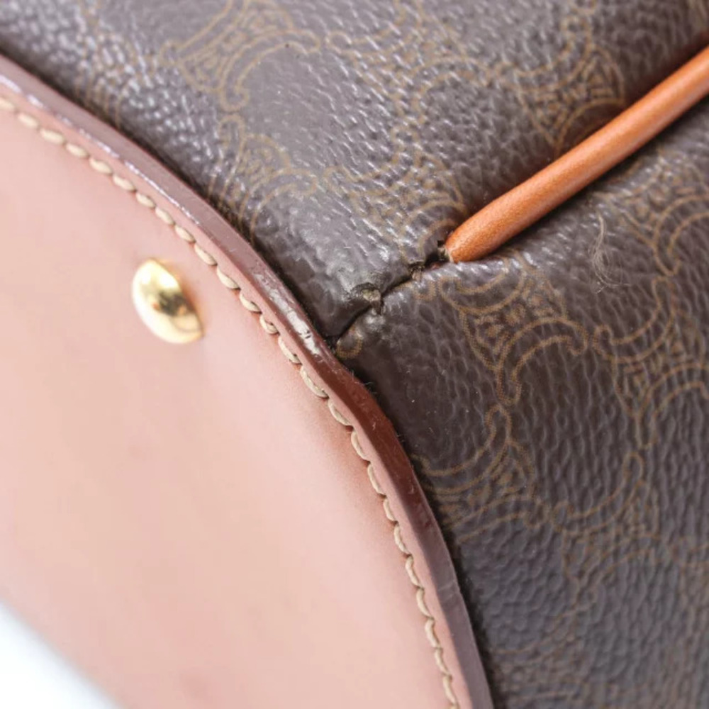 Celine Macadam Handbag Canvas Leather Brown - Picture 6 of 7